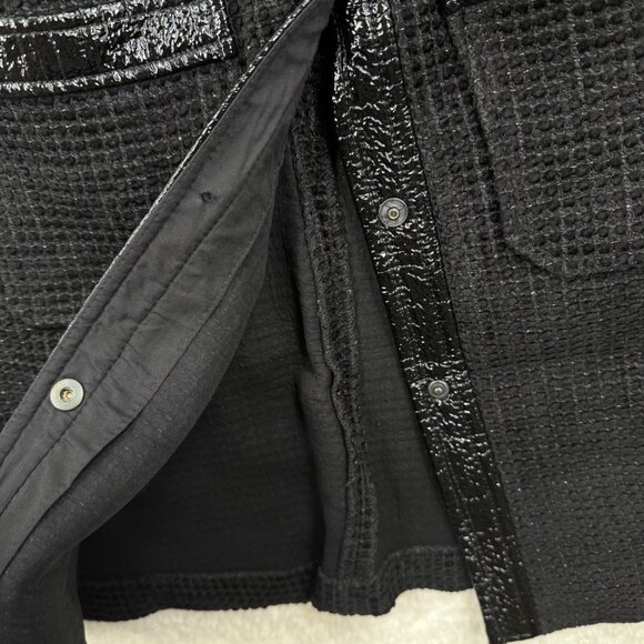 Maje Rinili contrast-trim mini shirtdress in black cotton-blend bouclé-tweed, XS - Picture 16 of 16